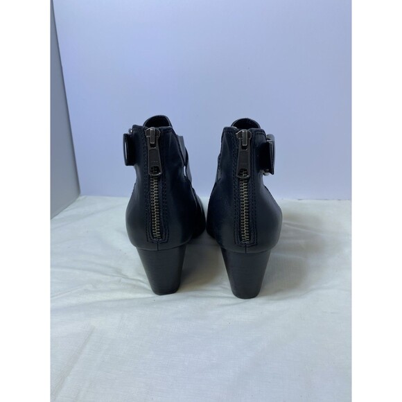 Vionic Womens Size 8 M Black Leather Zip Buckle Ankle Fashion Boots Bootie - Picture 3 of 9